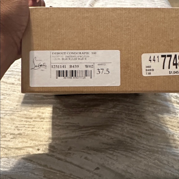 Christian Louboutin Black Patent Heels with Studded Detail - Picture 7 of 9